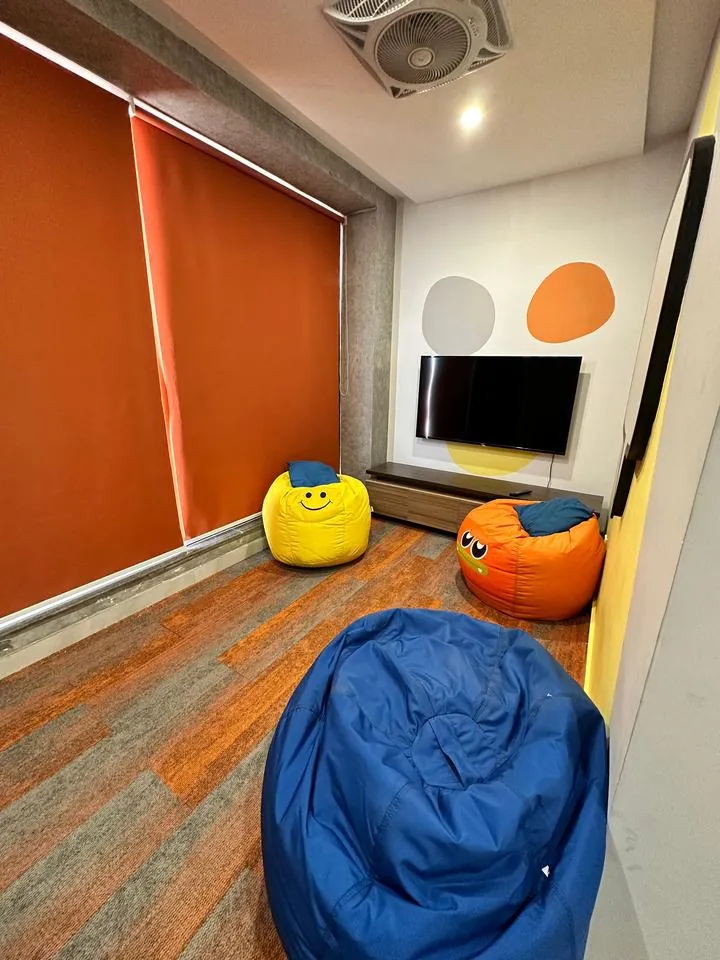 The chill-out room with bean bags